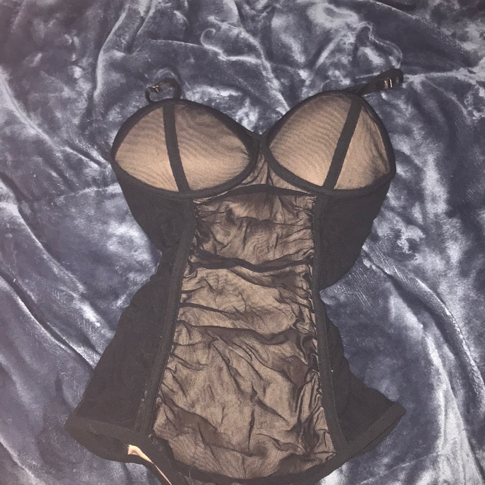 Black and Nude Lingerie Body Suit